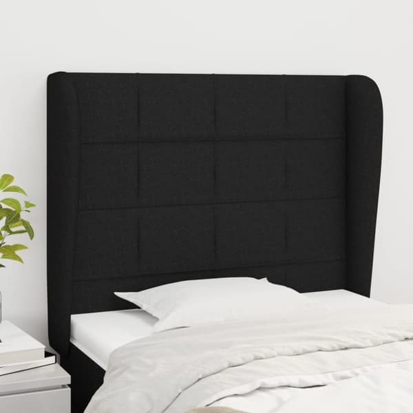 Korvatuki, musta, 103x23x118/128 cm, kangas