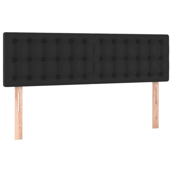 Sängyn pääty LED-valolla, musta, 144x5x78/88 cm, keinonahkaa