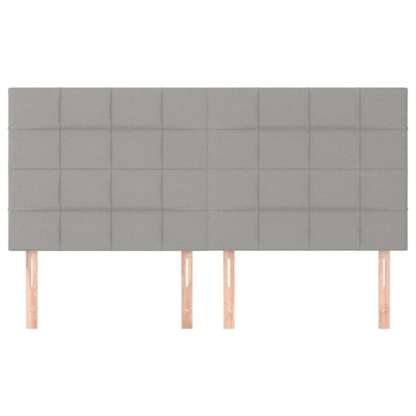 sengegavle 4 stk. 90x5x78/88 cm stof lysegrå