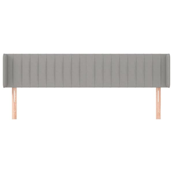 sengegavl med kanter 183x16x78/88 cm stof lysegrå