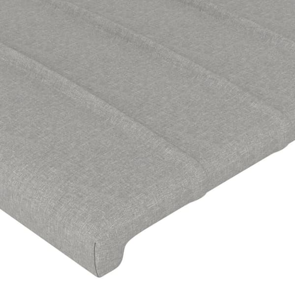sengegavl med kanter 183x16x78/88 cm stof lysegrå