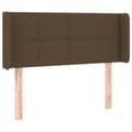 Pikkukuva 3 / 6: Sänggavel LED mörkbrun 93x16x78/88 cm tyg