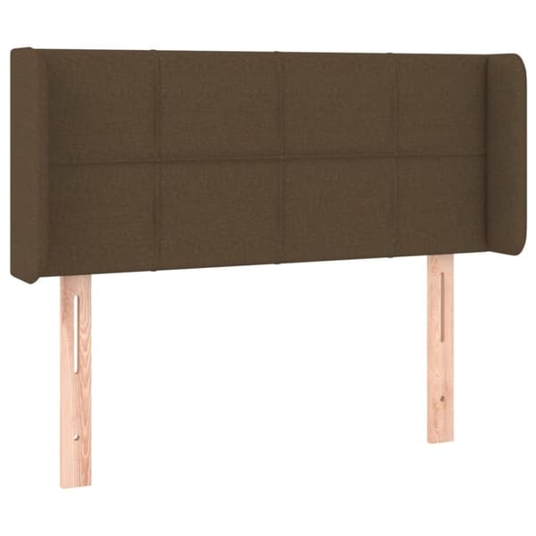Sänggavel LED mörkbrun 93x16x78/88 cm tyg