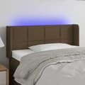 Pikkukuva 1 / 6: Sänggavel LED mörkbrun 93x16x78/88 cm tyg