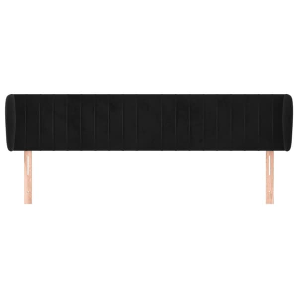 sengegavl med kanter 163x23x78/88 cm fløjl sort