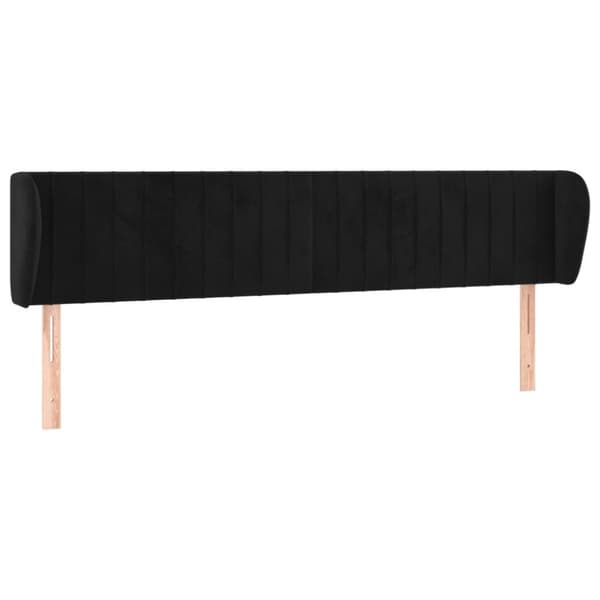 sengegavl med kanter 163x23x78/88 cm fløjl sort