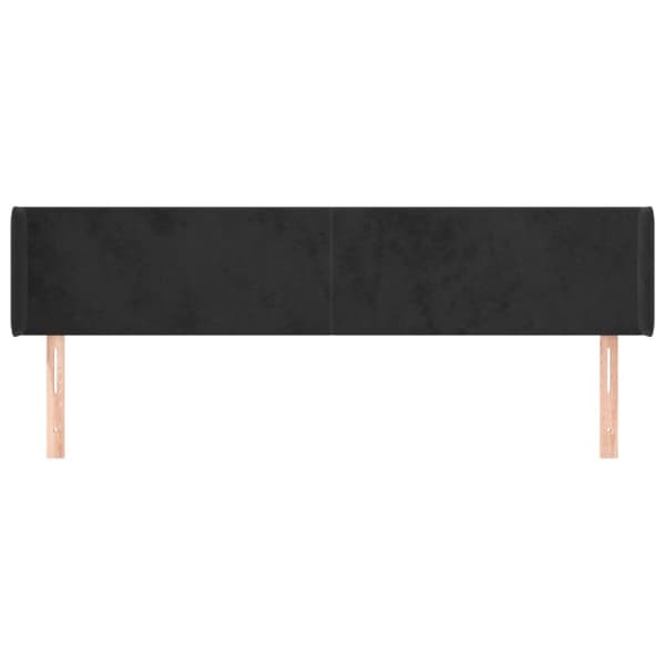 Korvatuki, musta, 203x16x78/88 cm, samettia