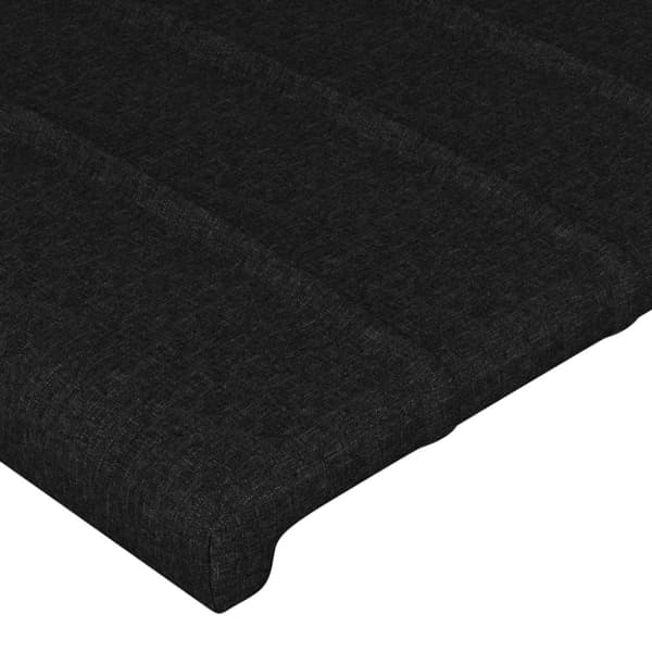 sengegavl med kanter 183x23x118/128 cm stof sort