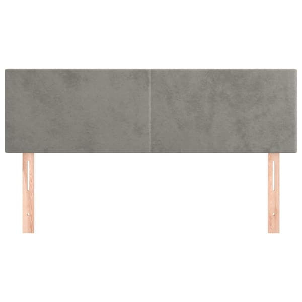 sengegavle 2 stk. 72x5x78/88 cm fløjl lysegrå