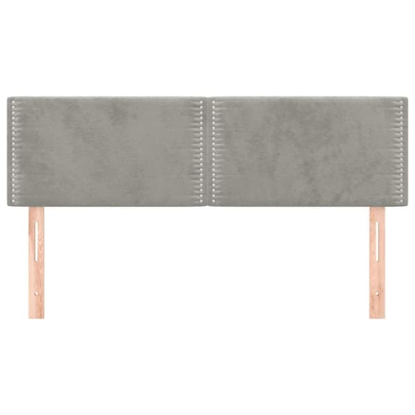 Sängyn päädyt, 2 kpl, vaaleanharmaa, 72x5x78/88 cm, sametti