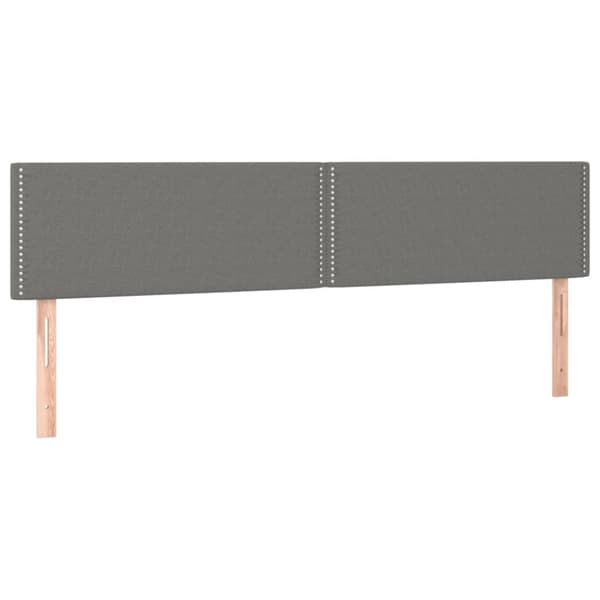 Sängyn päädyt, 2 kpl, tummanharmaa, 90x5x78/88 cm, kangas