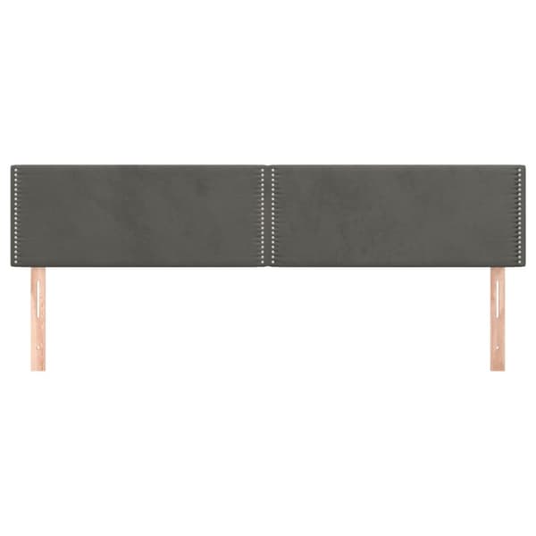 Sängyn päädyt, 2 kpl, tummanharmaa, 100x5x78/88cm, samettia