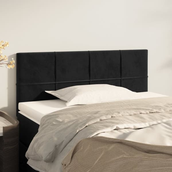 sengegavl 80x5x78/88 cm fløjl sort