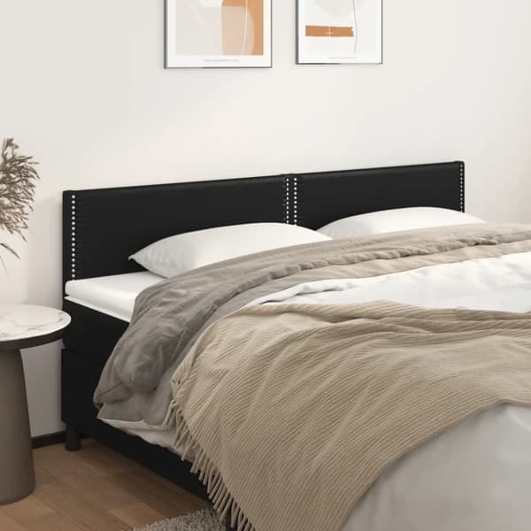 sengegavle 2 stk. 100x5x78/88 cm kunstlæder sort