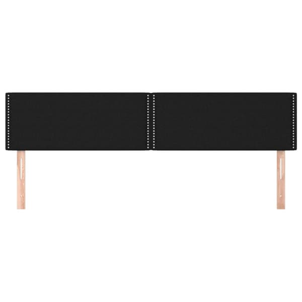 Sängyn päädyt, 2 kpl, musta, 100x5x78/88 cm, kangas