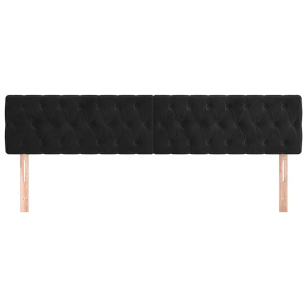 sengegavle 2 stk. 100x7x78/88 cm fløjl sort