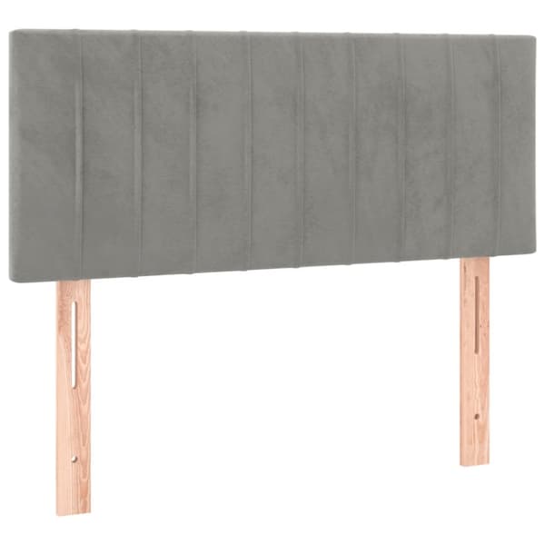 sengegavl 100x5x78/88 cm fløjl lysegrå