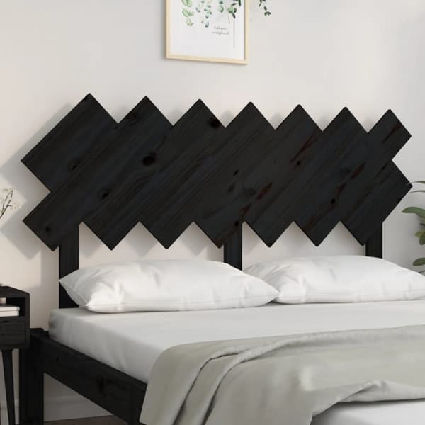 sengegærde141x3x80,5 cm massivt fyrretræ sort
