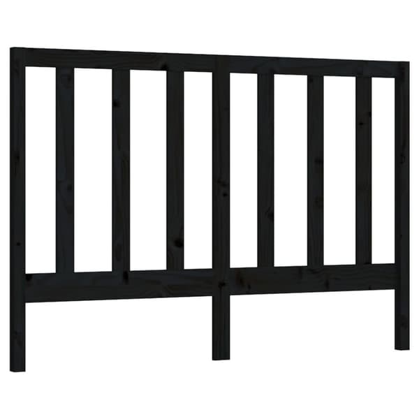 sengegærde 146x4x100 cm massivt fyrretræ sort