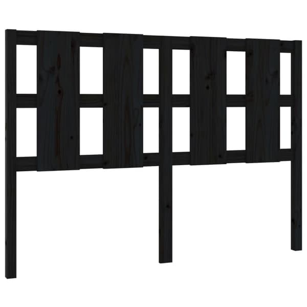 sengegærde 125,5x4x100 cm massivt fyrretræ sort