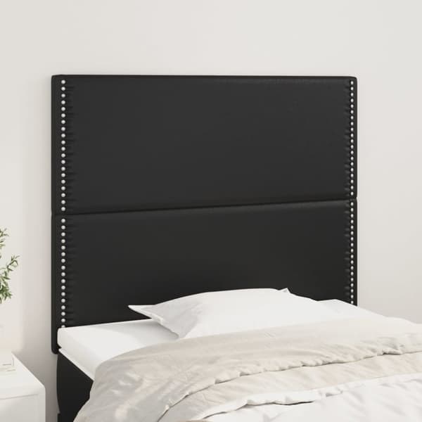 sengegavle 2 stk. 90x5x78/88 cm kunstlæder sort