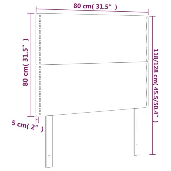 sengegavle 2 stk. 80x5x78/88 cm fløjl sort