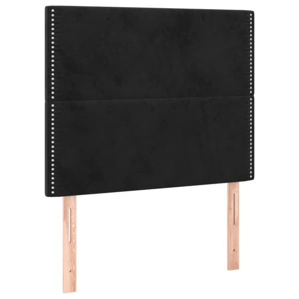 sengegavle 2 stk. 80x5x78/88 cm fløjl sort