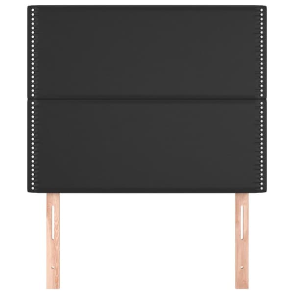 Sängyn päädyt, 2 kpl, musta, 80x5x78/88cm, keinonahka