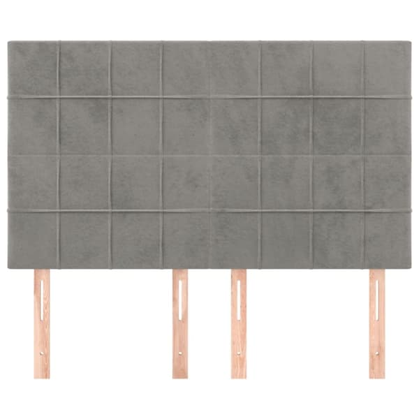 sengegavle 4 stk. 72x5x78/88 cm fløjl lysegrå
