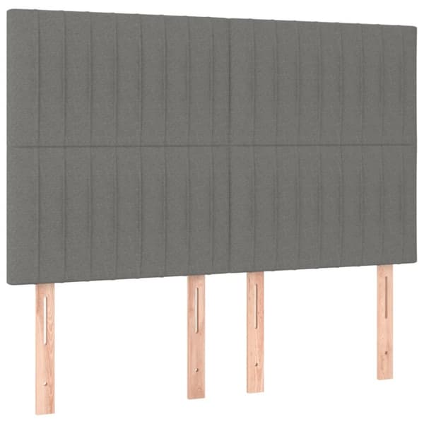 sengegavle 4 stk. 72x5x78/88 cm stof mørkegrå