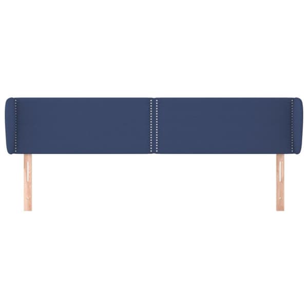 sengegavl med kanter 163x23x78/88 cm stof blå