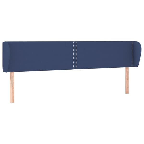 sengegavl med kanter 163x23x78/88 cm stof blå