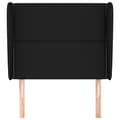 Miniatyrbillede 3 af 9: sengegavl med kanter 93x23x118/128 cm stof sort