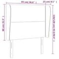Miniatyrbillede 9 af 9: sengegavl med kanter 93x23x118/128 cm stof sort