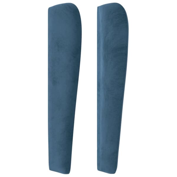 sengegavl med kanter 93x23x118/128 cm fløjl mørkeblå
