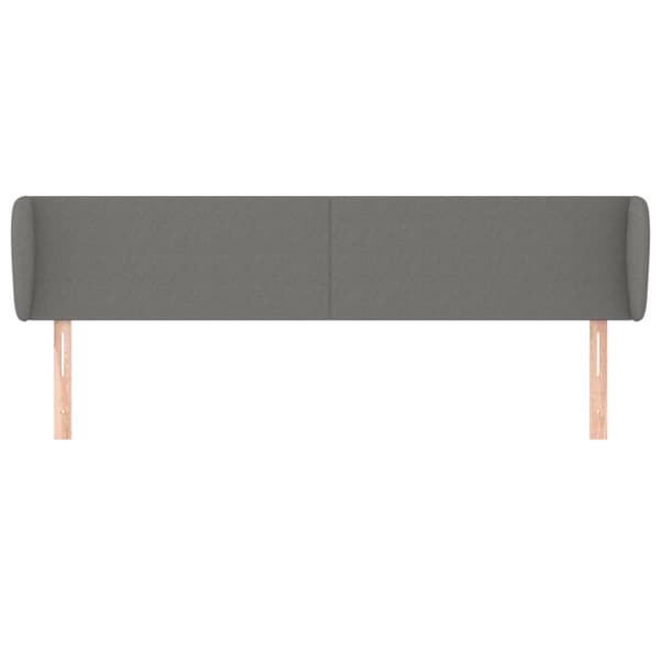 sengegavl med kanter 163x16x78/88 cm stof mørkegrå