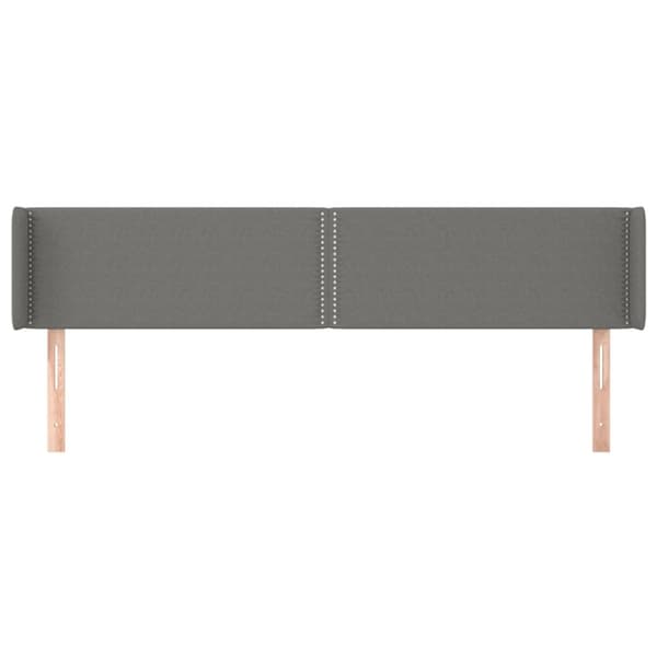 sengegavl med kanter 163x16x78/88 cm stof mørkegrå