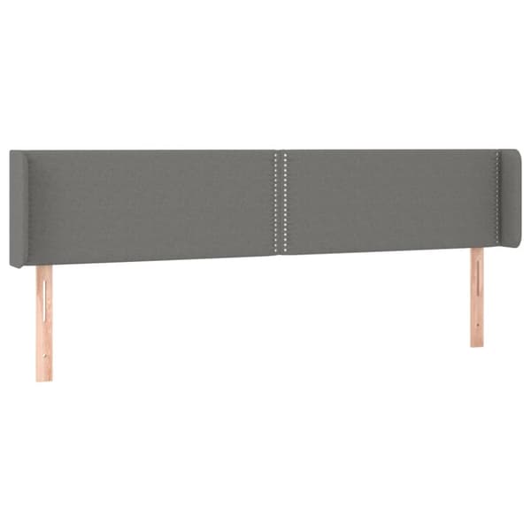 sengegavl med kanter 163x16x78/88 cm stof mørkegrå