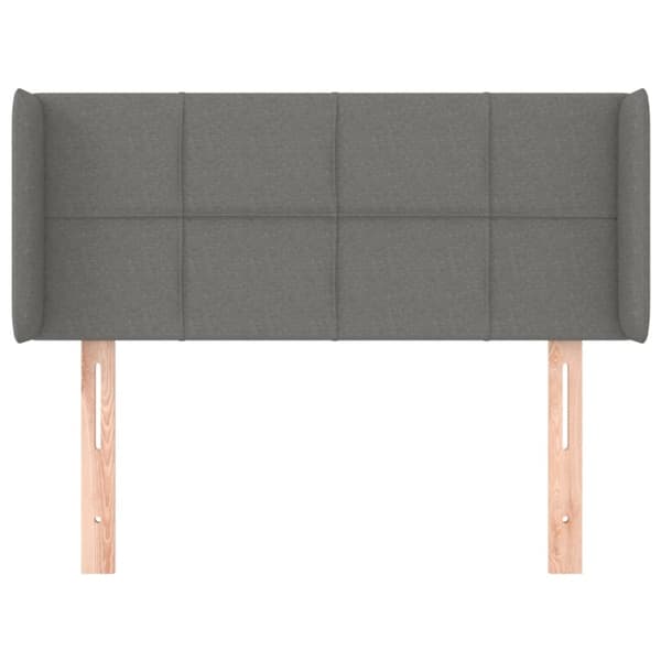 sengegavl med kanter 93x16x78/88 cm stof mørkegrå
