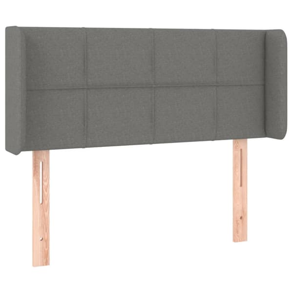 sengegavl med kanter 93x16x78/88 cm stof mørkegrå