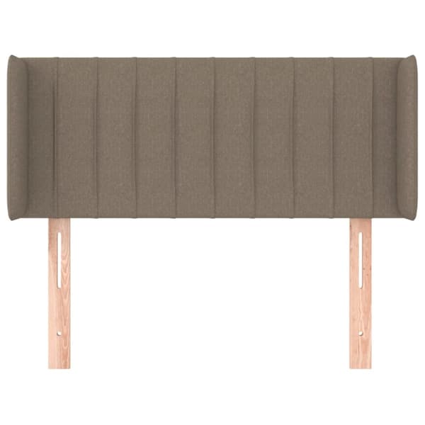 Sänggavel med kanter taupe 93x16x78/88 cm tyg