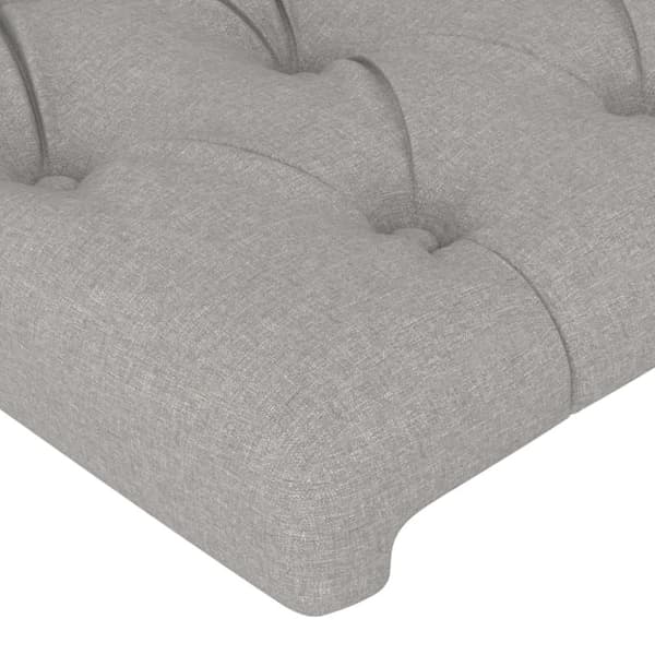 sengegavl med kanter 147x16x78/88 cm stof lysegrå