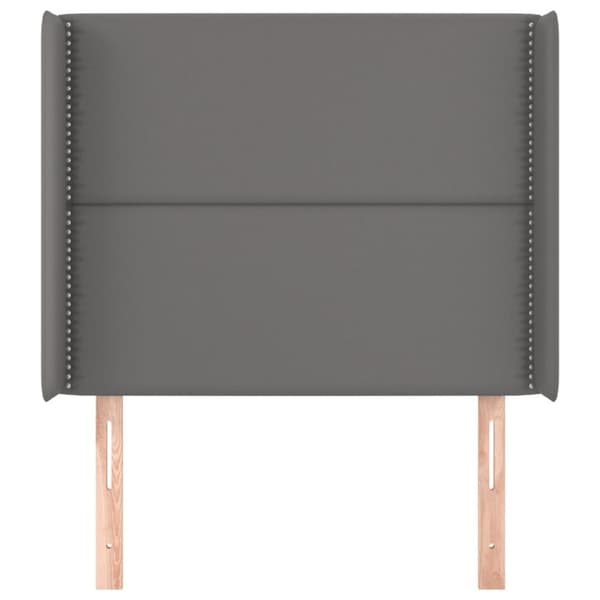 sengegavl med kanter 103x16x118/128 cm kunstlæder grå