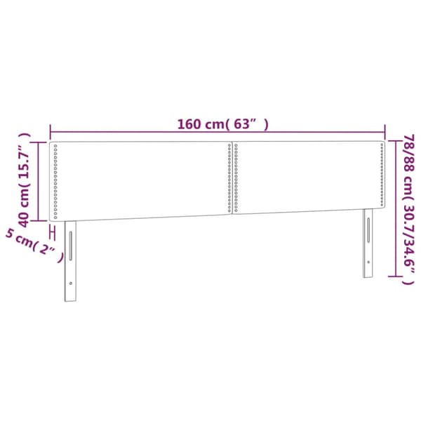 Sängyn pääty LED-valolla, taupe, 160x5x78/88 cm, kangas