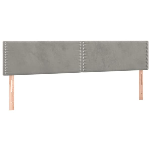 Sängyn pääty LEDillä, vaaleanharmaa, 160x5x78/88 cm, sametti