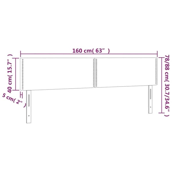 Sängyn pääty LED-valolla, musta, 160x5x78/88 cm, kangas