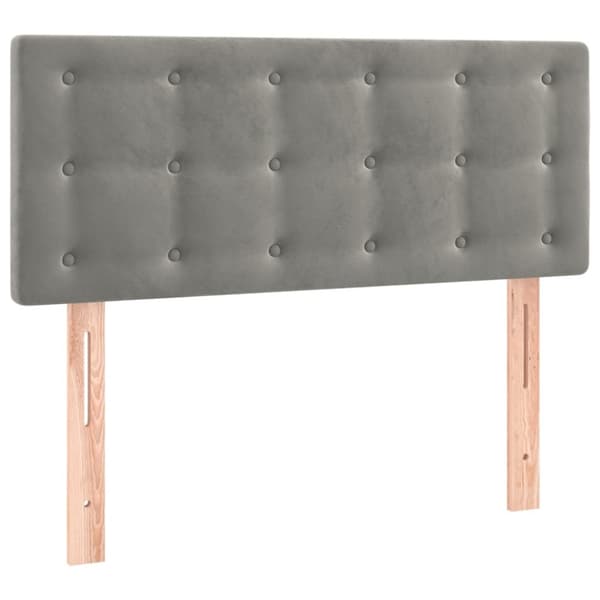 Sängyn pääty LED, vaaleanharmaa, 80x5x78/88 cm, sametti