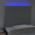 Miniatyrbild 3 av 6: Sänggavel LED ljusgrå 90x5x118/128 cm tyg