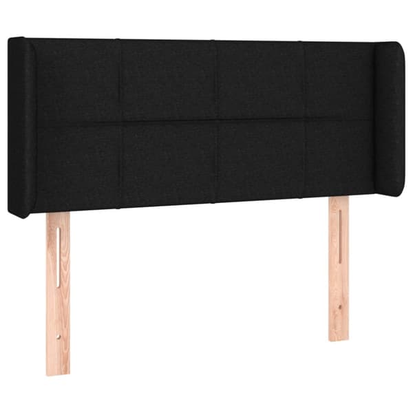 sengegavl med LED-lys 83x16x78/88 cm stof sort
