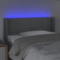 Miniatyrbillede 4 af 6: sengegavl med LED-lys 83x16x78/88 cm stof lysegrå